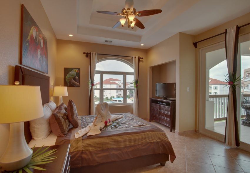 one of the bedroom in the 3 bedroom suite at grand caribe belize san pedro