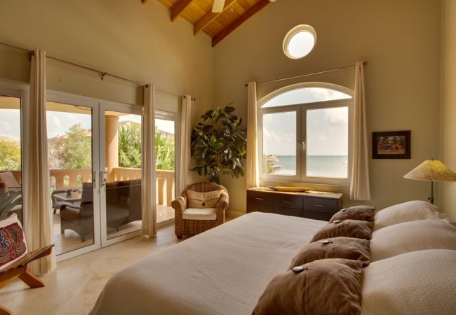 Villa Watina bedroom an oceanfront bedroom at the luxurious villa watina at beliezan cove estate on the island of ambergris caye belize