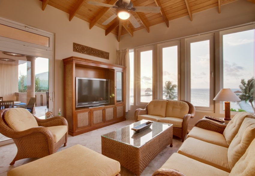 villa del mar living room overlooking the caribbean sea at belizean cove estate belize villa del mar living room overlooking the caribbean sea at belizean cove estate belize