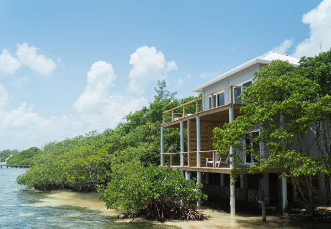 Penthouse Oceanfront Cabanas at thatch caye private island resort in belize