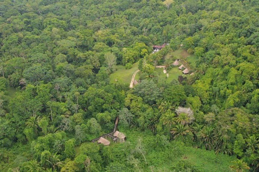 Pook's Hill Lodge, Cayo District aerial view of pook's hill lodge deep in the jungle of belize