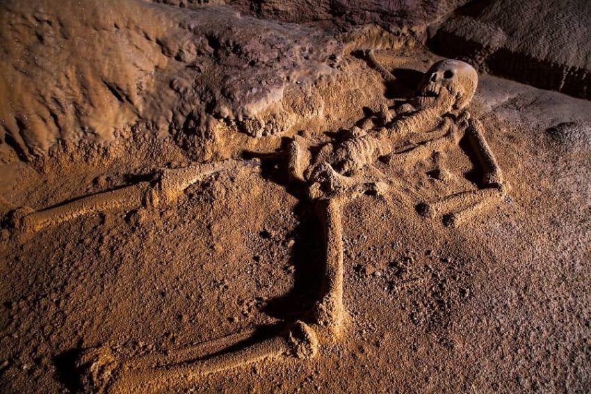 the crystal maiden calcified in the actun tunichil muknal cave in belize