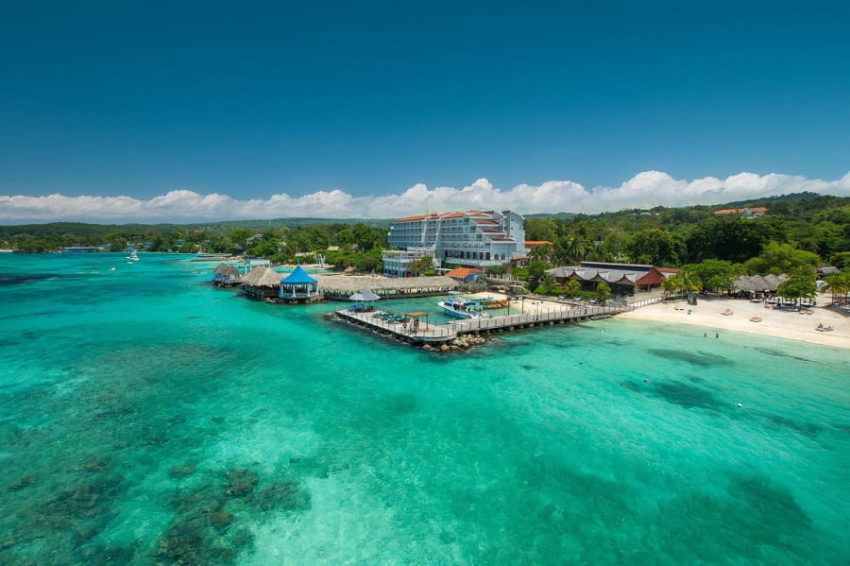 aeriel view of sandals ochi beach resorts in jamaica