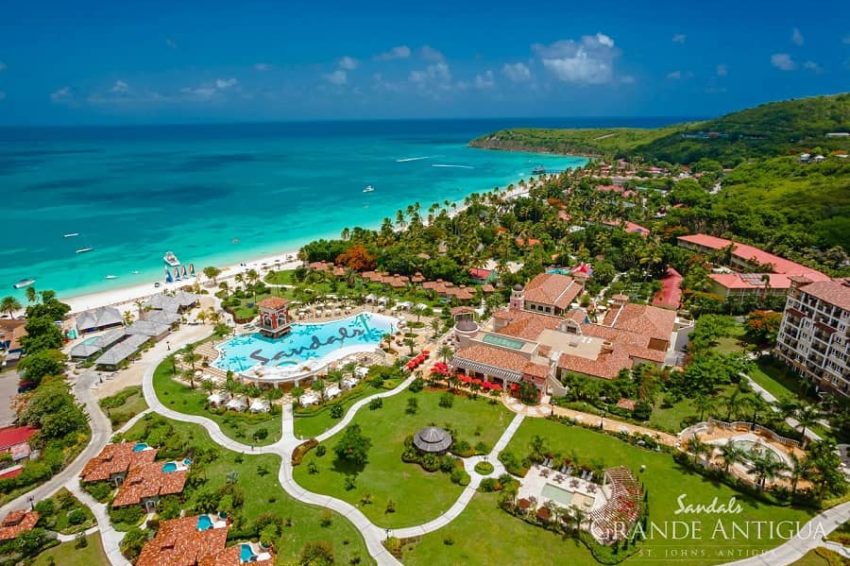 an ariel view of sandals grande antigua in st john antigua