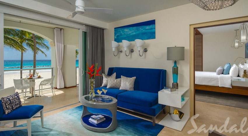 Beachfront One Bedroom Butler Suite with Balcony Tranquility Soaking Tub, Sandals Royal Barbados