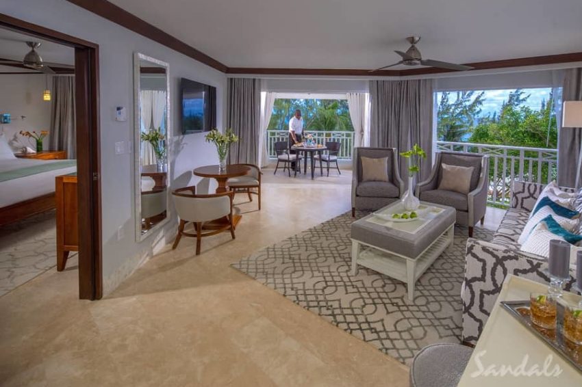 Beachfront Penthouse One Bedroom Butler Suite with Balcony Tranquility Soaking Tub, Sandals Barbados