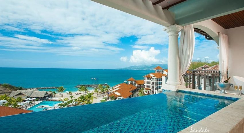 Italian Oceanview Ph.1 BR Skypool Butler Suite w/ Balcony Tranquility Soaking Tub, Sandals Grenada