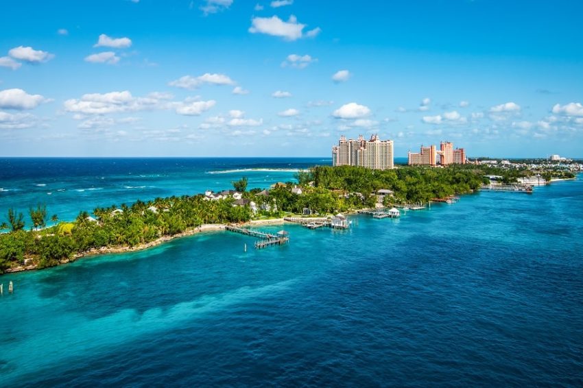 aerial view of nassau bahamas in the caribbean