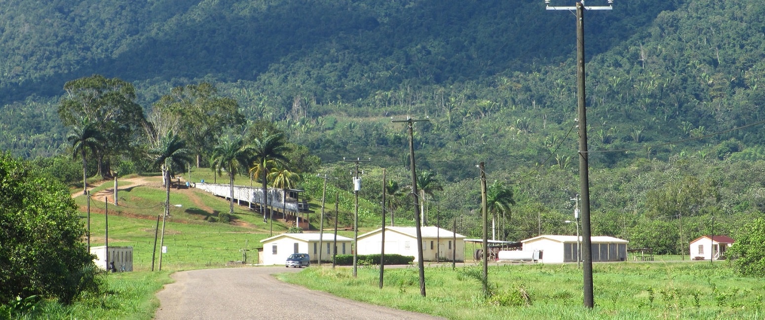 a view of the hummingbird highway with the maya mountain in the background