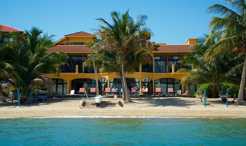 view of the villa on the beach in hopkins belize