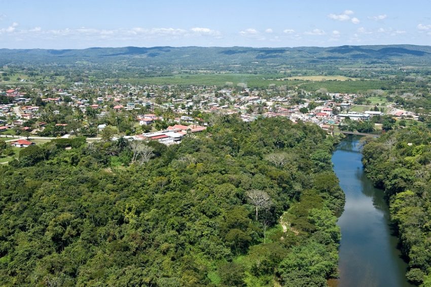 aerial view of san ignacio town in belize