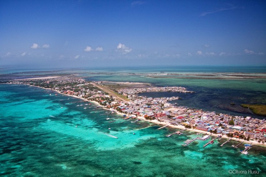 aerial view of downtown san pedro on the island of ambergris caye